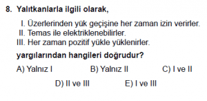 10. Sınıf Fizik Test 6 Soru 8
