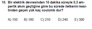 10. Sınıf Fizik Test 7 Soru 10