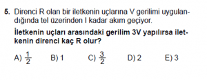 10. Sınıf Fizik Test 7 Soru 5