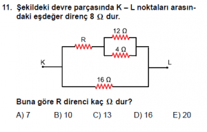 10. Sınıf Fizik Test8 Soru 11