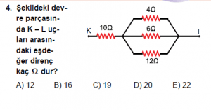 10. Sınıf Fizik Test8 Soru 4
