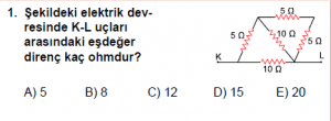 10. Sınıf Fizik Test9 Soru 1