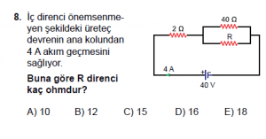 10. Sınıf Fizik Test9 Soru 8