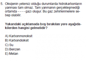 10. Sınıf Kimya Test 15 Soru 5
