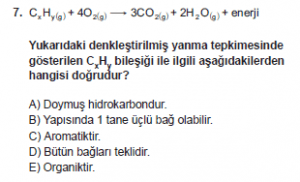 10. Sınıf Kimya Test 15 Soru 7