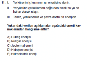 10. Sınıf Kimya Test 16 Soru 11