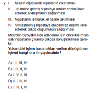 10. Sınıf Kimya Test 16 Soru 2