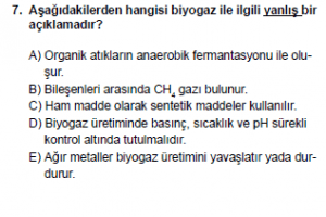 10. Sınıf Kimya Test 16 Soru 7