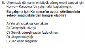 10. Sınıf Kimya Test 16 Soru 8