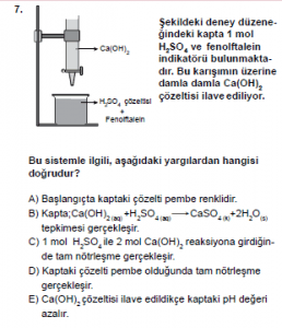 10. Sınıf Kimya Test 2 Soru 7