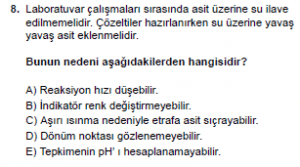 10. Sınıf Kimya Test 2 Soru 8