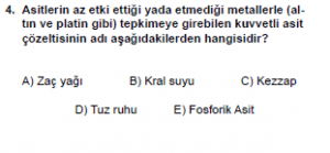 10. Sınıf Kimya Test 3 Soru 4