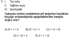 10. Sınıf Kimya Test 4 Soru 7