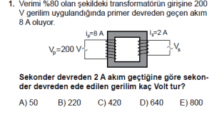11. Sınıf Fizik Test6 Soru 1