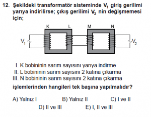 11. Sınıf Fizik Test6 Soru 12