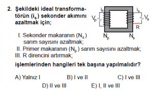 11. Sınıf Fizik Test6 Soru 2