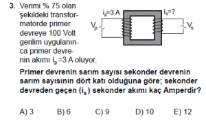 11. Sınıf Fizik Test6 Soru 3