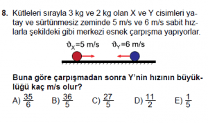 11. Sınıf Fizik test10 soru 8