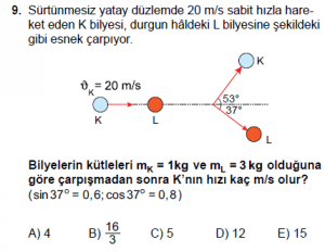 11. Sınıf Fizik test10 soru 9