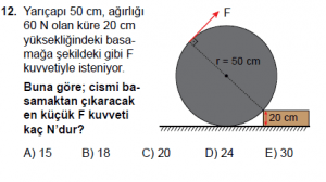 11. Sınıf Fizik test12 soru 12
