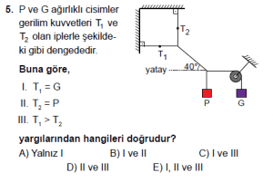 11. Sınıf Fizik test12 soru 5