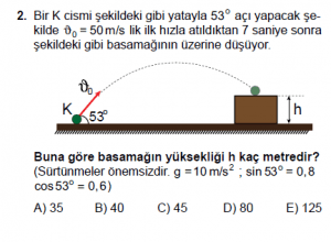 11. Sınıf Fizik test6 soru 2