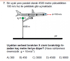 11. Sınıf Fizik test6 soru 7