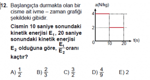 11. Sınıf Fizik test7 soru 12