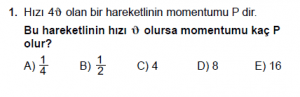 11. Sınıf Fizik test9 soru 1