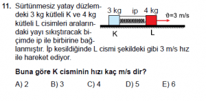 11. Sınıf Fizik test9 soru 11