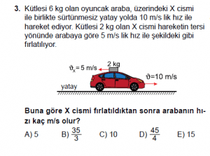 11. Sınıf Fizik test9 soru 3