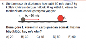 11. Sınıf Fizik test9 soru 4
