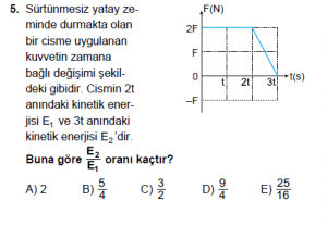 11. Sınıf Fizik test9 soru 5