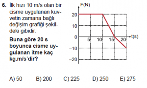 11. Sınıf Fizik test9 soru 6