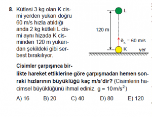 11. Sınıf Fizik test9 soru 8