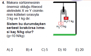 11.Sınıf Fizik test3  soru 4