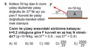 11.Sınıf Fizik test3  soru 9