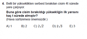 11.Sınıf Fizik test4 soru 4