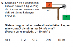 11.Sınıf Fizik test4 soru 6