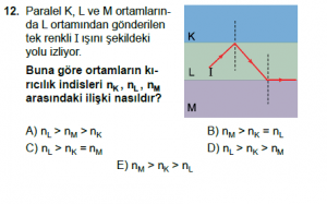 12. Sınıf Fizik Test10 Soru 12