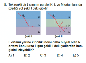 12. Sınıf Fizik Test10 Soru 8