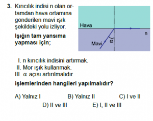 12. Sınıf Fizik Test12 Soru 3