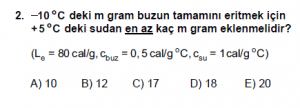 12. Sınıf Fizik Test2 soru 2