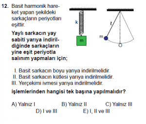 12. Sınıf Fizik Test4 Soru 12