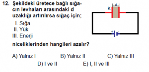 12. Sınıf Fizik Test5 Soru 12