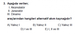 12. Sınıf Fizik Test5 Soru 3