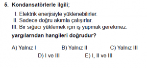 12. Sınıf Fizik Test5 Soru 5