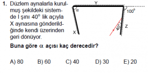12. Sınıf Fizik Test8 Soru 1