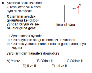 12. Sınıf Fizik Test9 Soru 6
