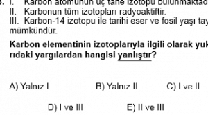 12. Sınıf Kimya Test 1 Soru 3